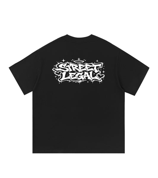 BLACK CHROME MOTION STREET LEGAL T SHIRT