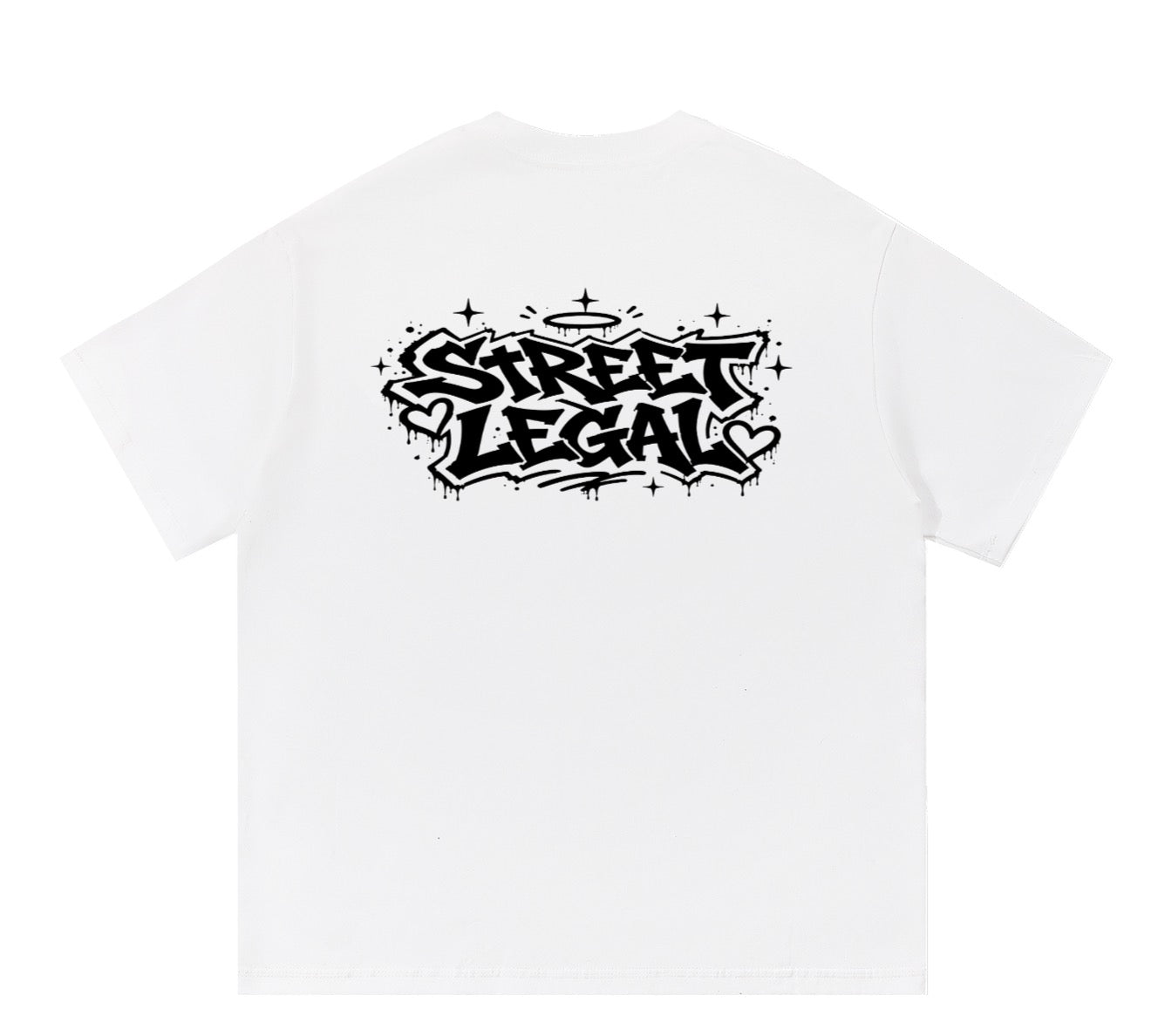 WHITE CHROME MOTION STREET LEGAL T SHIRT