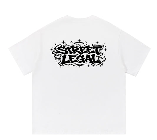 WHITE CHROME MOTION STREET LEGAL T SHIRT